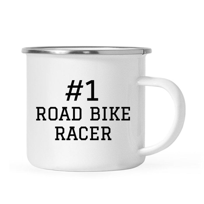 #1 Sports Stainless Steel Campfire Coffee Mug Thank You Gift-Set of 1-Andaz Press-Road Bike Racer-