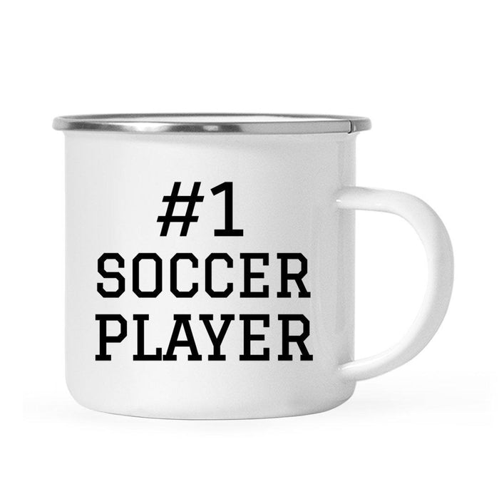 #1 Sports Stainless Steel Campfire Coffee Mug Thank You Gift-Set of 1-Andaz Press-Soccer Player-