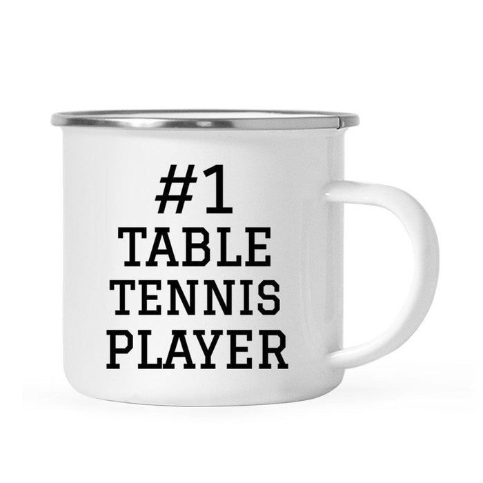 #1 Sports Stainless Steel Campfire Coffee Mug Thank You Gift-Set of 1-Andaz Press-Table Tennis Player-