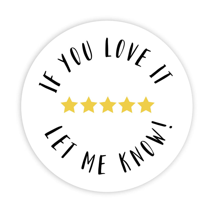 2-inch Round Small Business Sticker Labels-Set of 120-Andaz Press-If You Love It 5 Stars-