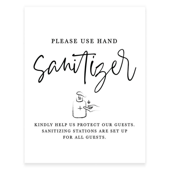 8.5 x 11 Inch Social Distance Wedding Party COVID Signs-Set of 1-Andaz Press-Hand Sanitizer-