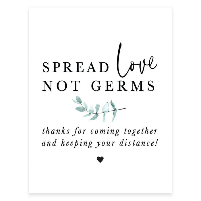 8.5 x 11 Inch Social Distance Wedding Party COVID Signs-Set of 1-Andaz Press-Keeping Your Distance-
