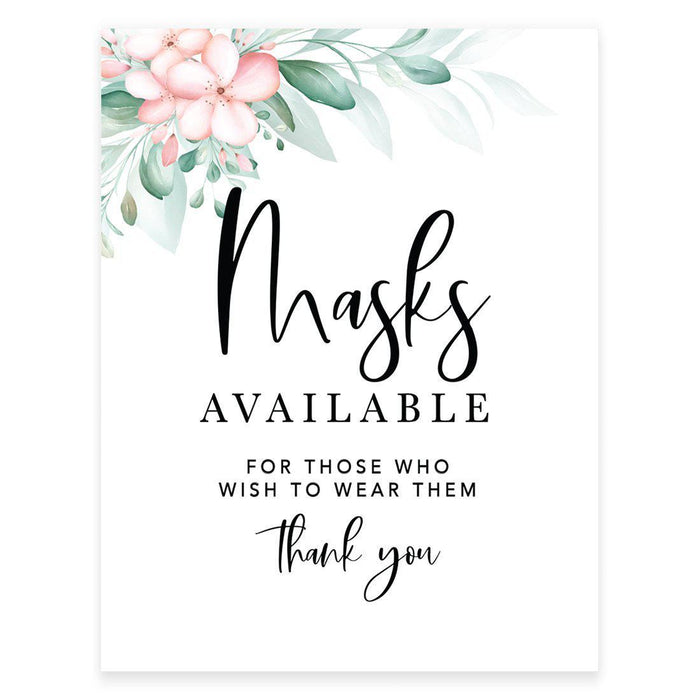 8.5 x 11 Inch Social Distance Wedding Party COVID Signs-Set of 1-Andaz Press-Masks Black-