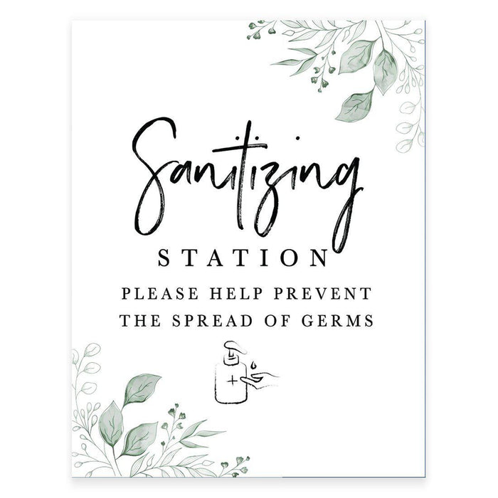 8.5 x 11 Inch Social Distance Wedding Party COVID Signs-Set of 1-Andaz Press-Sanitizing Station-