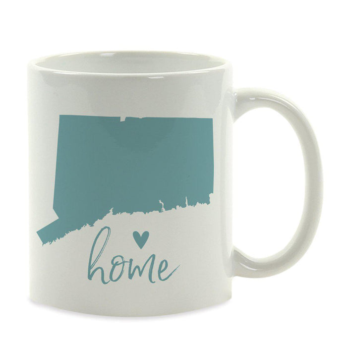 Andaz Press 11 oz Aqua US State Home Heart Coffee Mug-Set of 1-Andaz Press-Connecticut-