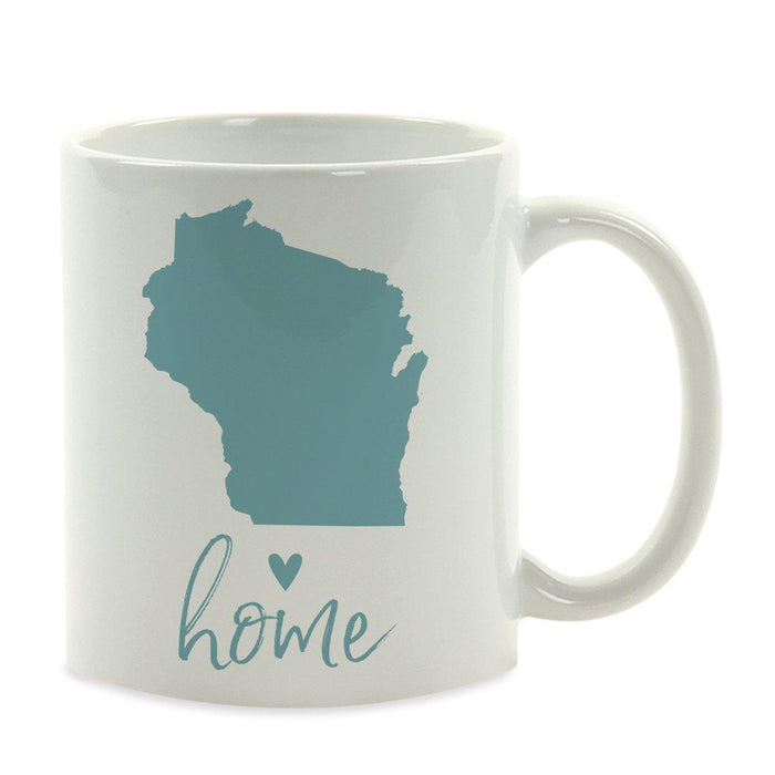 Andaz Press 11 oz Aqua US State Home Heart Coffee Mug-Set of 1-Andaz Press-Wisconsin-