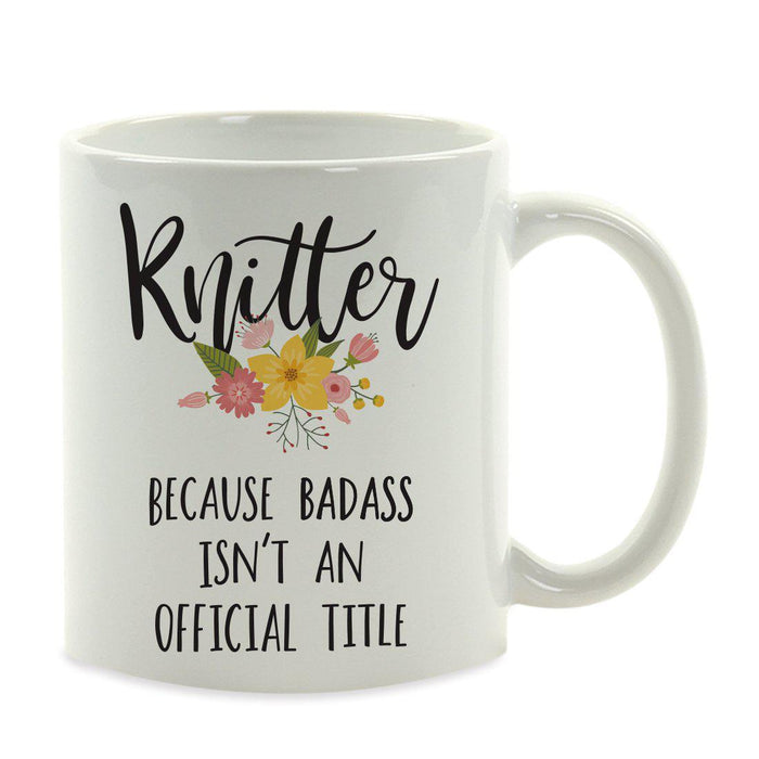 Andaz Press 11oz Badass Isn't An Official Title Floral Graphic Coffee Mug-Set of 1-Andaz Press-Knitter-