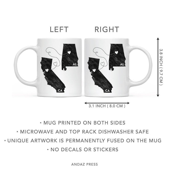 Andaz Press 11oz Black And White Modern California Long Distance Coffee Mug-Set of 1-Andaz Press-Alabama-
