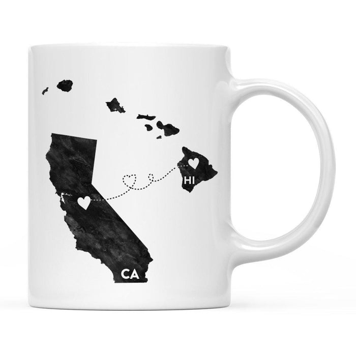 Andaz Press 11oz Black And White Modern California Long Distance Coffee Mug-Set of 1-Andaz Press-Hawaii-