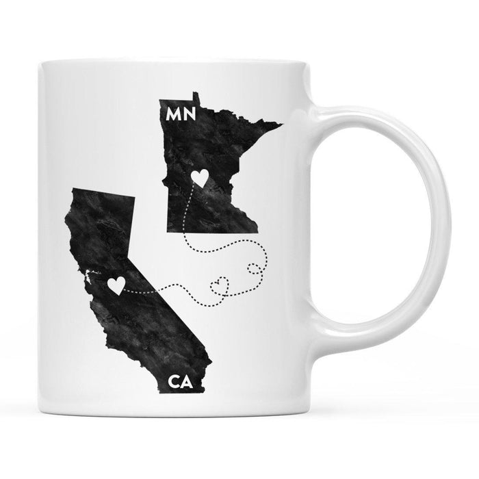 Andaz Press 11oz Black And White Modern California Long Distance Coffee Mug-Set of 1-Andaz Press-Minnesota-