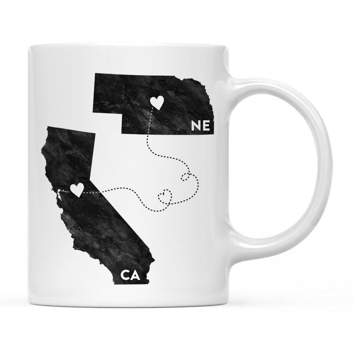 Andaz Press 11oz Black And White Modern California Long Distance Coffee Mug-Set of 1-Andaz Press-Nebraska-