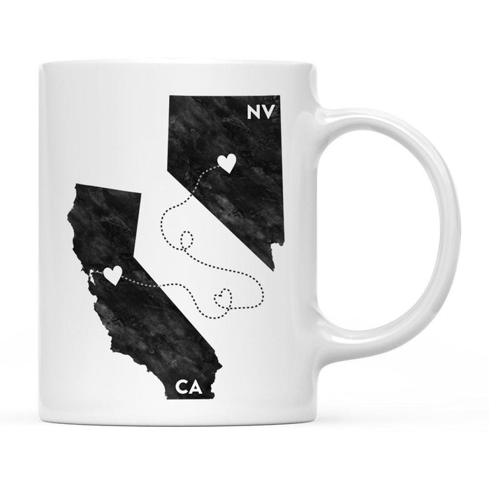 Andaz Press 11oz Black And White Modern California Long Distance Coffee Mug-Set of 1-Andaz Press-Nevada-