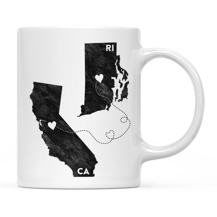 Andaz Press 11oz Black And White Modern California Long Distance Coffee Mug-Set of 1-Andaz Press-Rhode Island-