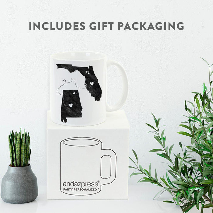 Andaz Press 11oz Black And White Modern Florida Long Distance Coffee Mug-Set of 1-Andaz Press-Alabama-