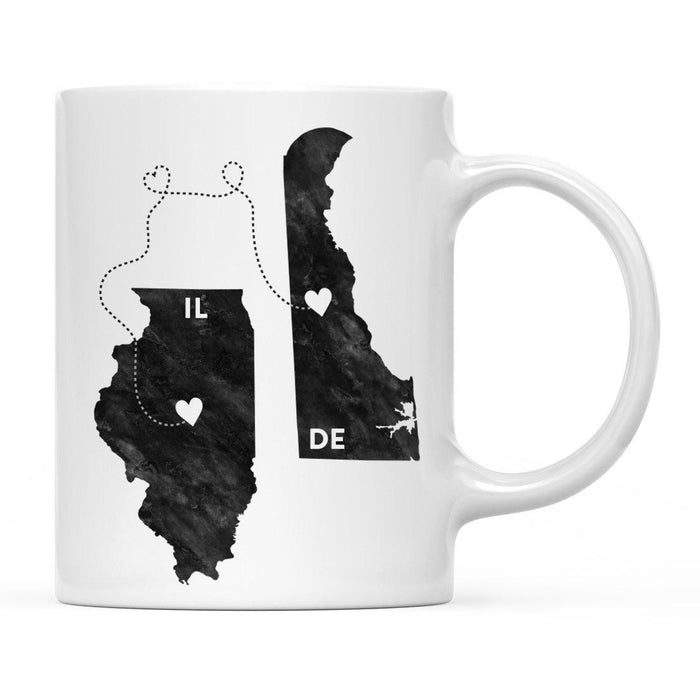 Andaz Press 11oz Black And White Modern Illinois Long Distance Coffee Mug-Set of 1-Andaz Press-Delaware-