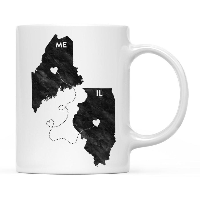 Andaz Press 11oz Black And White Modern Illinois Long Distance Coffee Mug-Set of 1-Andaz Press-Maine-