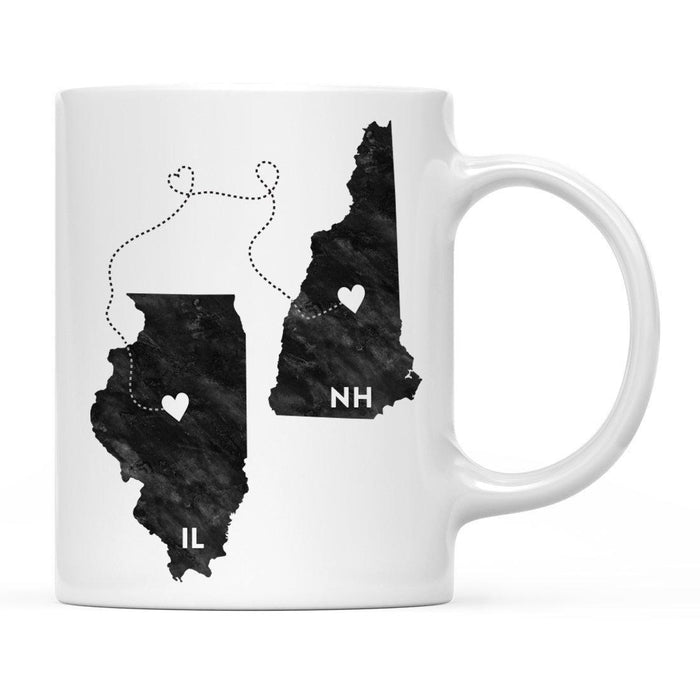 Andaz Press 11oz Black And White Modern Illinois Long Distance Coffee Mug-Set of 1-Andaz Press-New Hampshire-