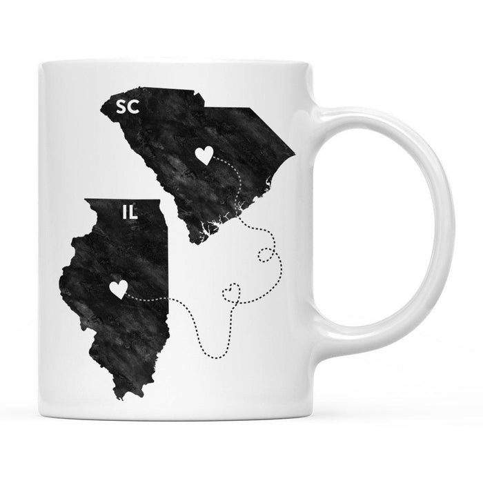 Andaz Press 11oz Black And White Modern Illinois Long Distance Coffee Mug-Set of 1-Andaz Press-South Carolina-