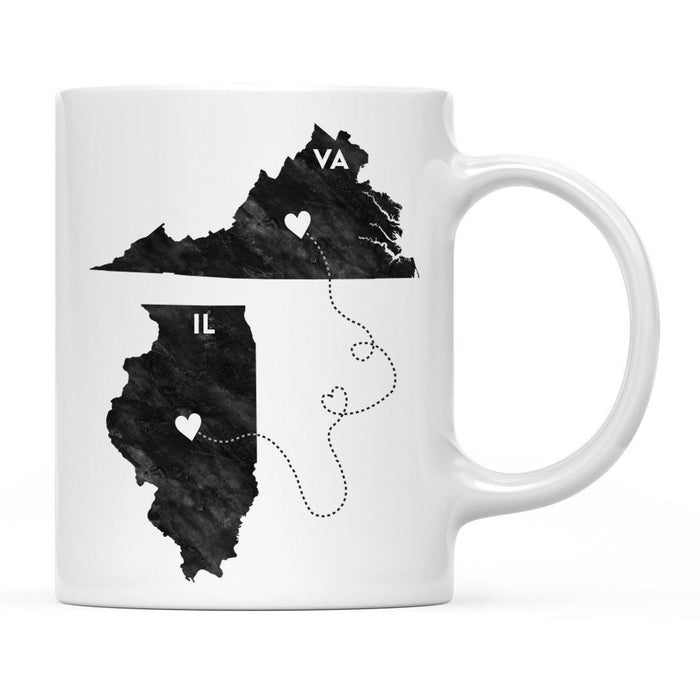 Andaz Press 11oz Black And White Modern Illinois Long Distance Coffee Mug-Set of 1-Andaz Press-Virginia-