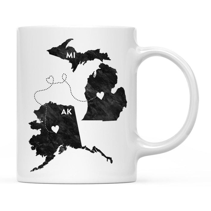 Andaz Press 11oz Black And White Modern Michigan Long Distance Coffee Mug-Set of 1-Andaz Press-Alaska-