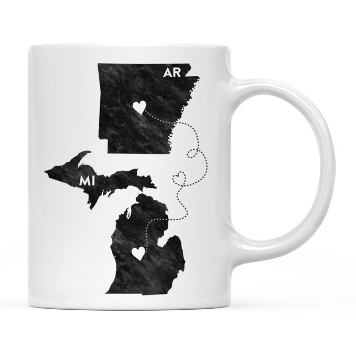 Andaz Press 11oz Black And White Modern Michigan Long Distance Coffee Mug-Set of 1-Andaz Press-Arkansas-