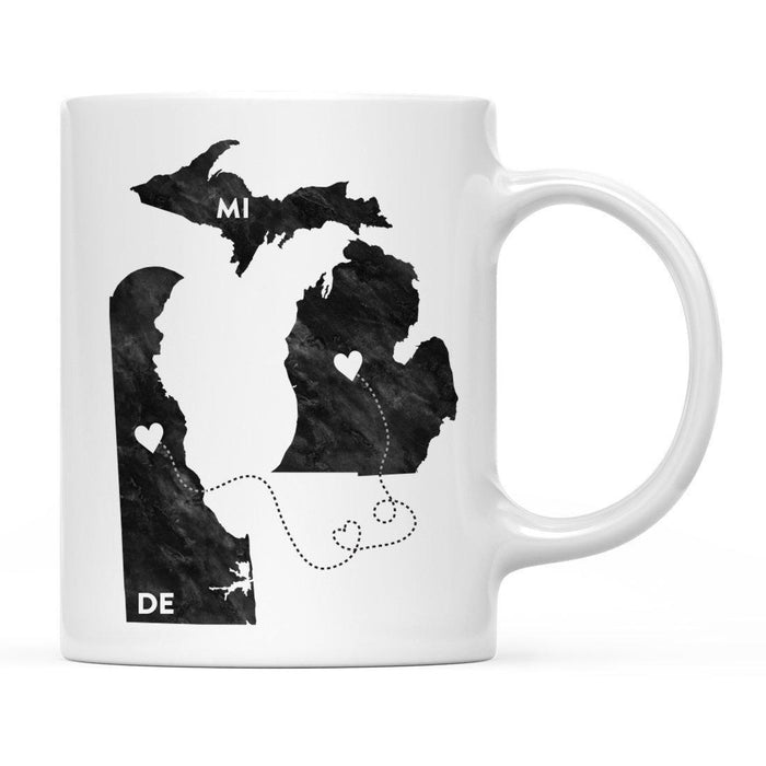 Andaz Press 11oz Black And White Modern Michigan Long Distance Coffee Mug-Set of 1-Andaz Press-Delaware-
