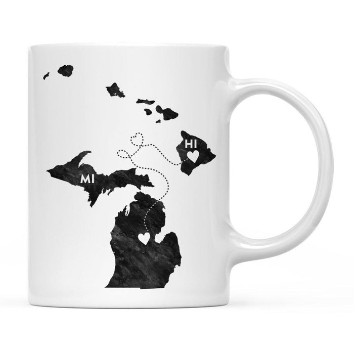 Andaz Press 11oz Black And White Modern Michigan Long Distance Coffee Mug-Set of 1-Andaz Press-Hawaii-