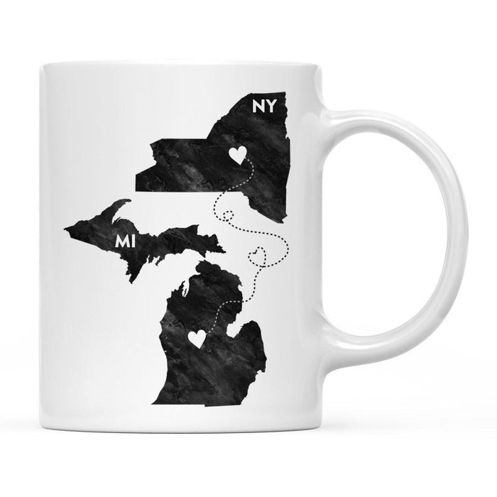 Andaz Press 11oz Black And White Modern Michigan Long Distance Coffee Mug-Set of 1-Andaz Press-New York-