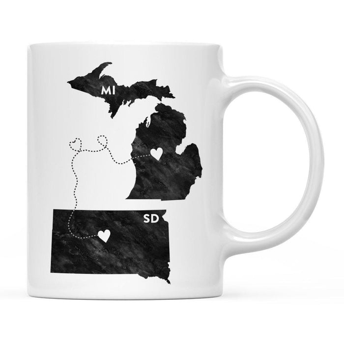 Andaz Press 11oz Black And White Modern Michigan Long Distance Coffee Mug-Set of 1-Andaz Press-South Dakota-