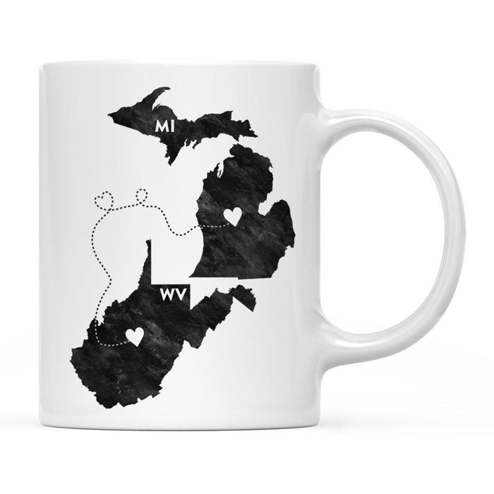 Andaz Press 11oz Black And White Modern Michigan Long Distance Coffee Mug-Set of 1-Andaz Press-West Virginia-