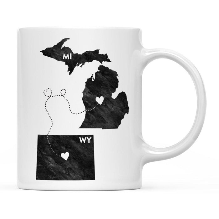 Andaz Press 11oz Black And White Modern Michigan Long Distance Coffee Mug-Set of 1-Andaz Press-Wyoming-