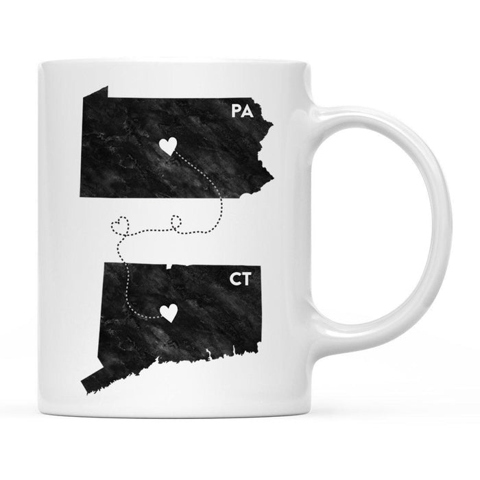 Andaz Press 11oz Black And White Modern Pennsylvania Long Distance Coffee Mug-Set of 1-Andaz Press-Connecticut-