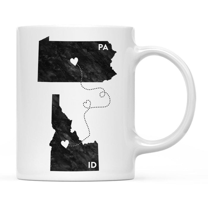 Andaz Press 11oz Black And White Modern Pennsylvania Long Distance Coffee Mug-Set of 1-Andaz Press-Idaho-
