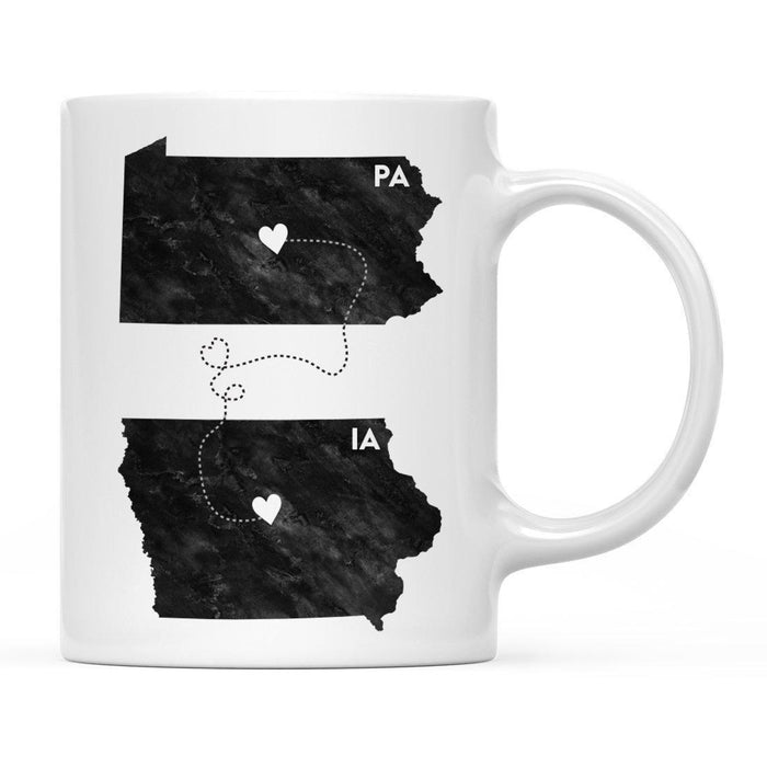 Andaz Press 11oz Black And White Modern Pennsylvania Long Distance Coffee Mug-Set of 1-Andaz Press-Iowa-