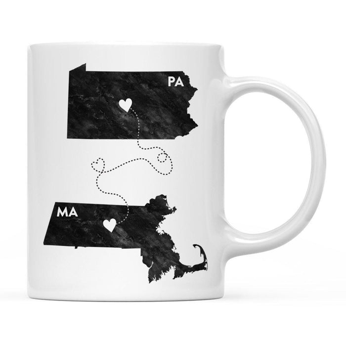 Andaz Press 11oz Black And White Modern Pennsylvania Long Distance Coffee Mug-Set of 1-Andaz Press-Massachusetts-