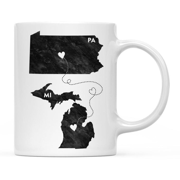Andaz Press 11oz Black And White Modern Pennsylvania Long Distance Coffee Mug-Set of 1-Andaz Press-Michigan-