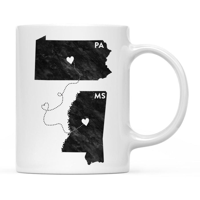 Andaz Press 11oz Black And White Modern Pennsylvania Long Distance Coffee Mug-Set of 1-Andaz Press-Mississippi-