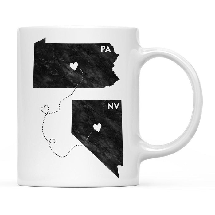 Andaz Press 11oz Black And White Modern Pennsylvania Long Distance Coffee Mug-Set of 1-Andaz Press-Nevada-