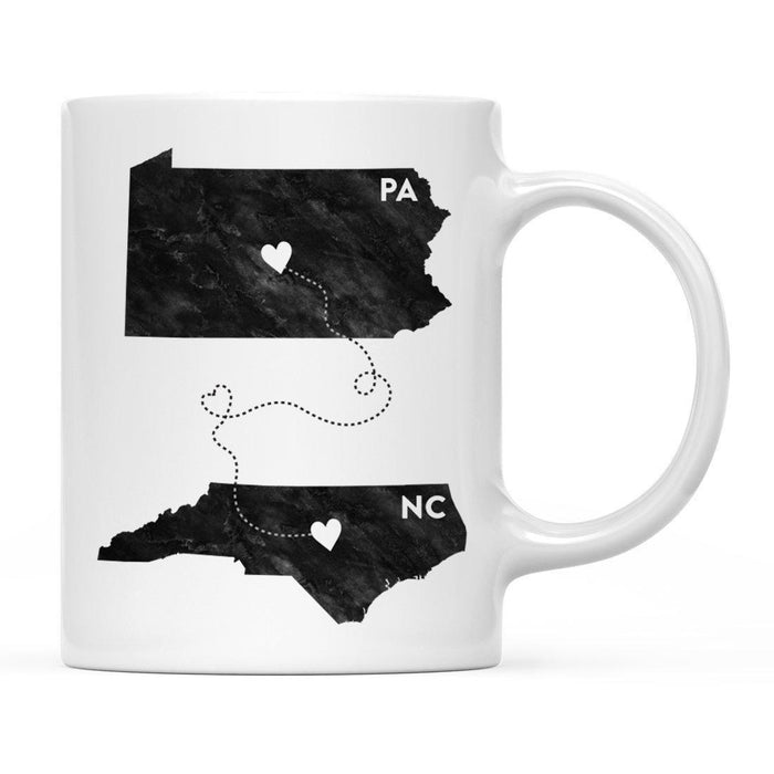 Andaz Press 11oz Black And White Modern Pennsylvania Long Distance Coffee Mug-Set of 1-Andaz Press-North Carolina-