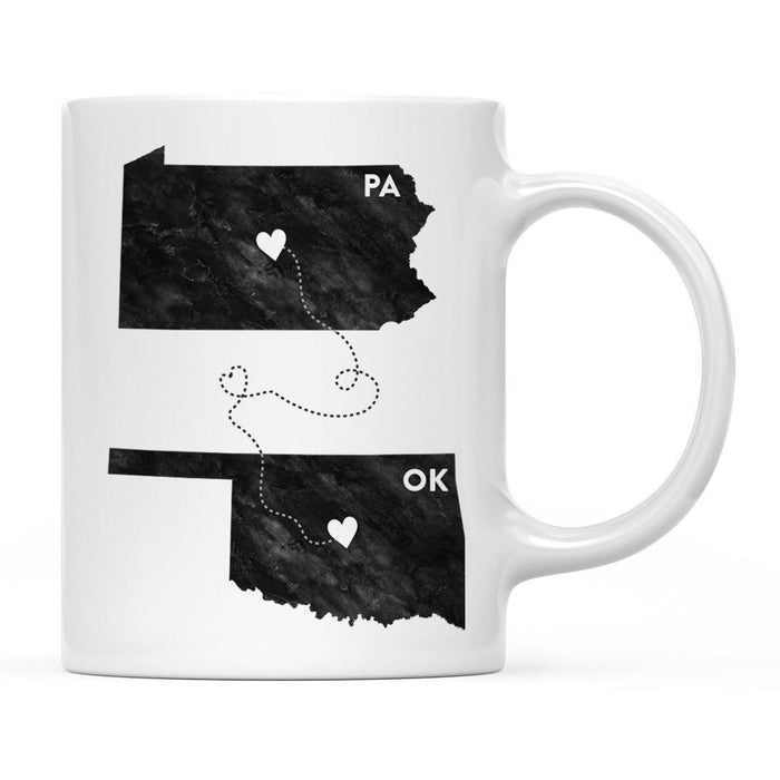 Andaz Press 11oz Black And White Modern Pennsylvania Long Distance Coffee Mug-Set of 1-Andaz Press-Oklahoma-