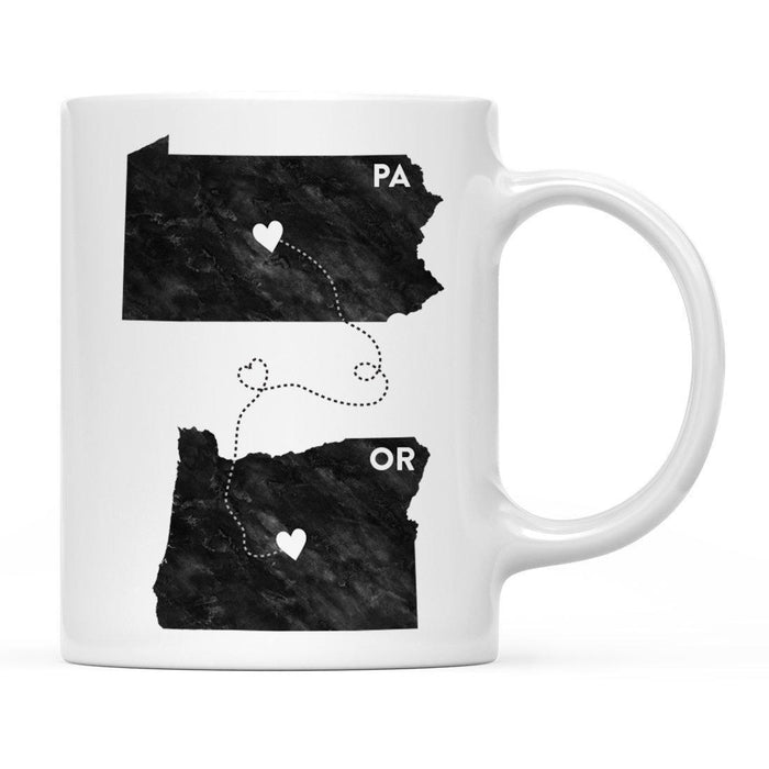 Andaz Press 11oz Black And White Modern Pennsylvania Long Distance Coffee Mug-Set of 1-Andaz Press-Oregon-