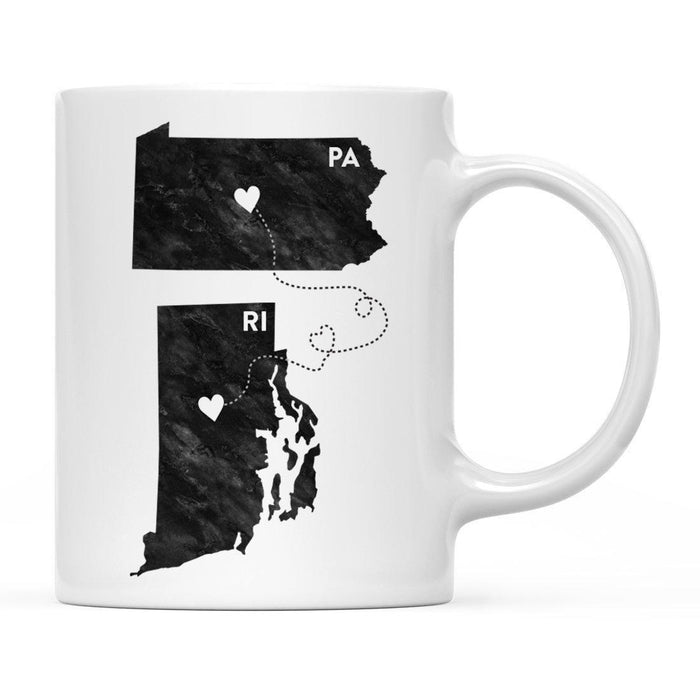 Andaz Press 11oz Black And White Modern Pennsylvania Long Distance Coffee Mug-Set of 1-Andaz Press-Rhode Island-