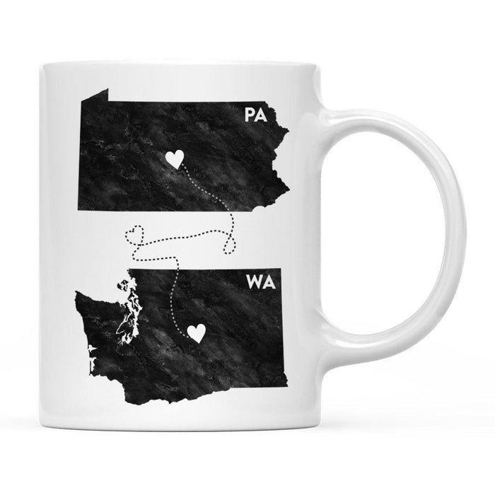 Andaz Press 11oz Black And White Modern Pennsylvania Long Distance Coffee Mug-Set of 1-Andaz Press-Washington-