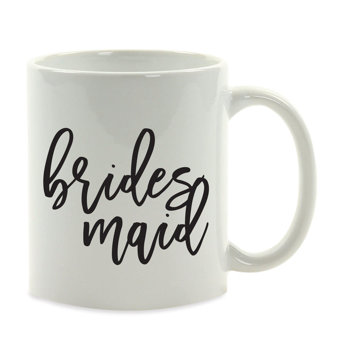 Andaz Press 11oz Black Handwritten Calligraphy Wedding Party Coffee Mug-Set of 1-Andaz Press-Bridesmaid-