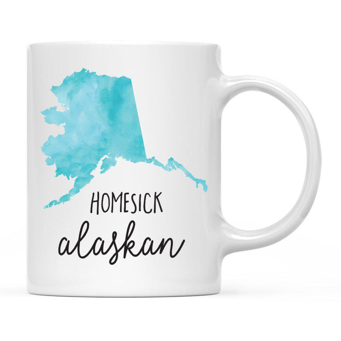 Andaz Press 11oz Black Homesick Watercolor US State Coffee Mug-Set of 1-Andaz Press-Alaska-
