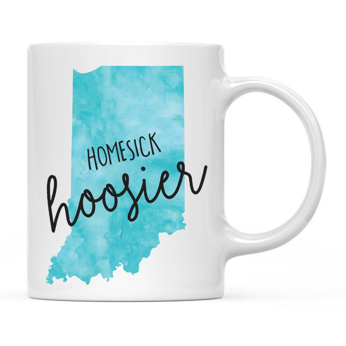 Andaz Press 11oz Black Homesick Watercolor US State Coffee Mug-Set of 1-Andaz Press-Indiana-