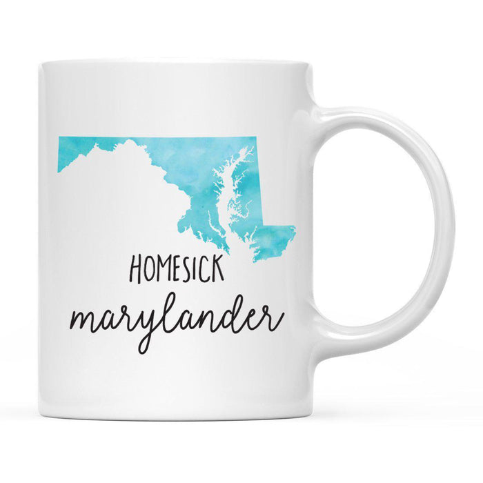 Andaz Press 11oz Black Homesick Watercolor US State Coffee Mug-Set of 1-Andaz Press-Maryland-