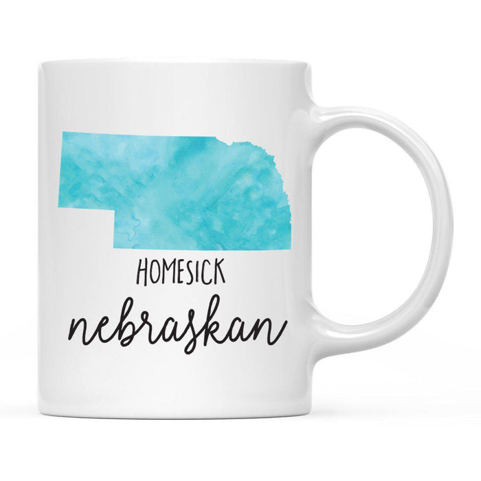 Andaz Press 11oz Black Homesick Watercolor US State Coffee Mug-Set of 1-Andaz Press-Nebraska-