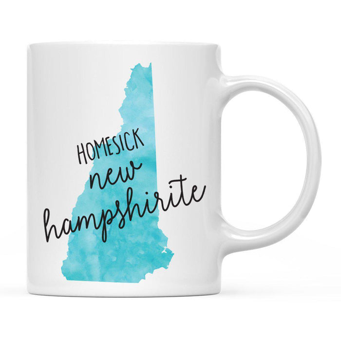 Andaz Press 11oz Black Homesick Watercolor US State Coffee Mug-Set of 1-Andaz Press-New Hampshire-