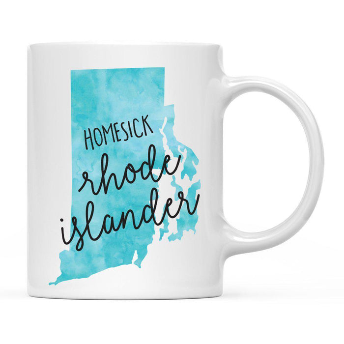 Andaz Press 11oz Black Homesick Watercolor US State Coffee Mug-Set of 1-Andaz Press-Rhode Island-